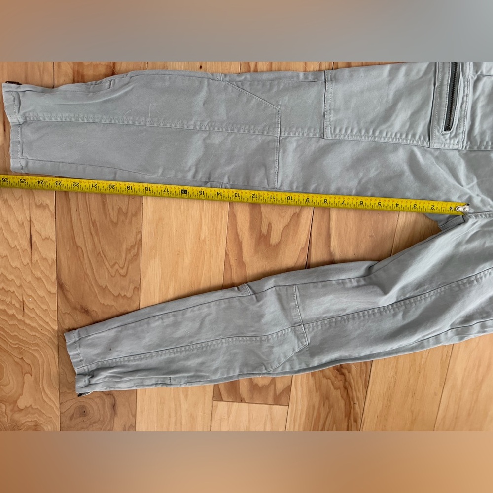 Anthropologie Gray Utility Moto Zipper Ankle Fitted Leg Pants 27 - Picture 7 of 9